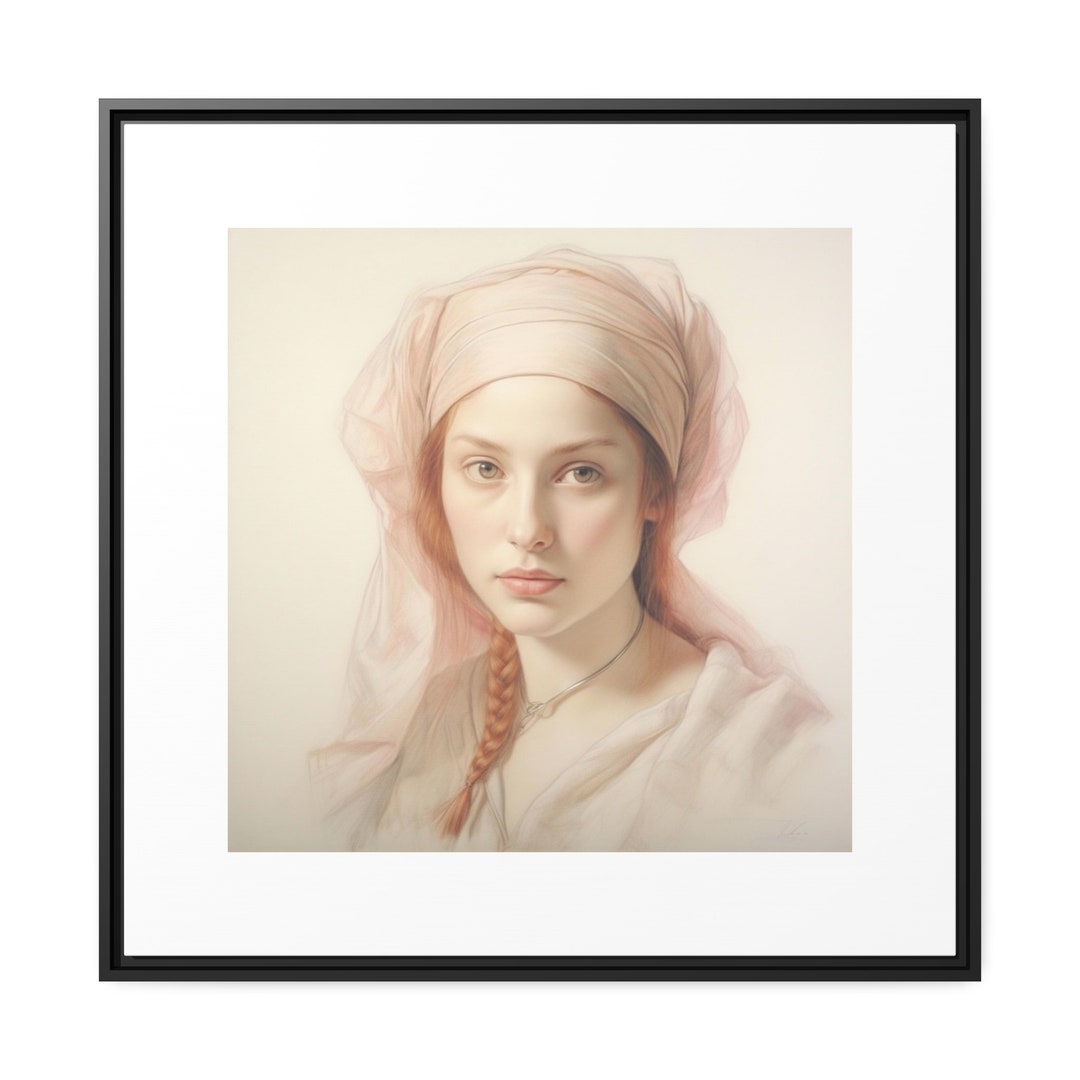 Vintage Woman Portrait Digital Portrait Vintage Art Print Etsy