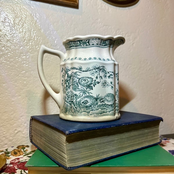 Vintage Pitcher Furnival Quail Pattern