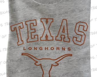 TEXAS Longhorn deluxe embroidered game day sweatshirt, Gildan soft style mid-weight crewneck, gift for fan, gift for her, Texas Alumni gift
