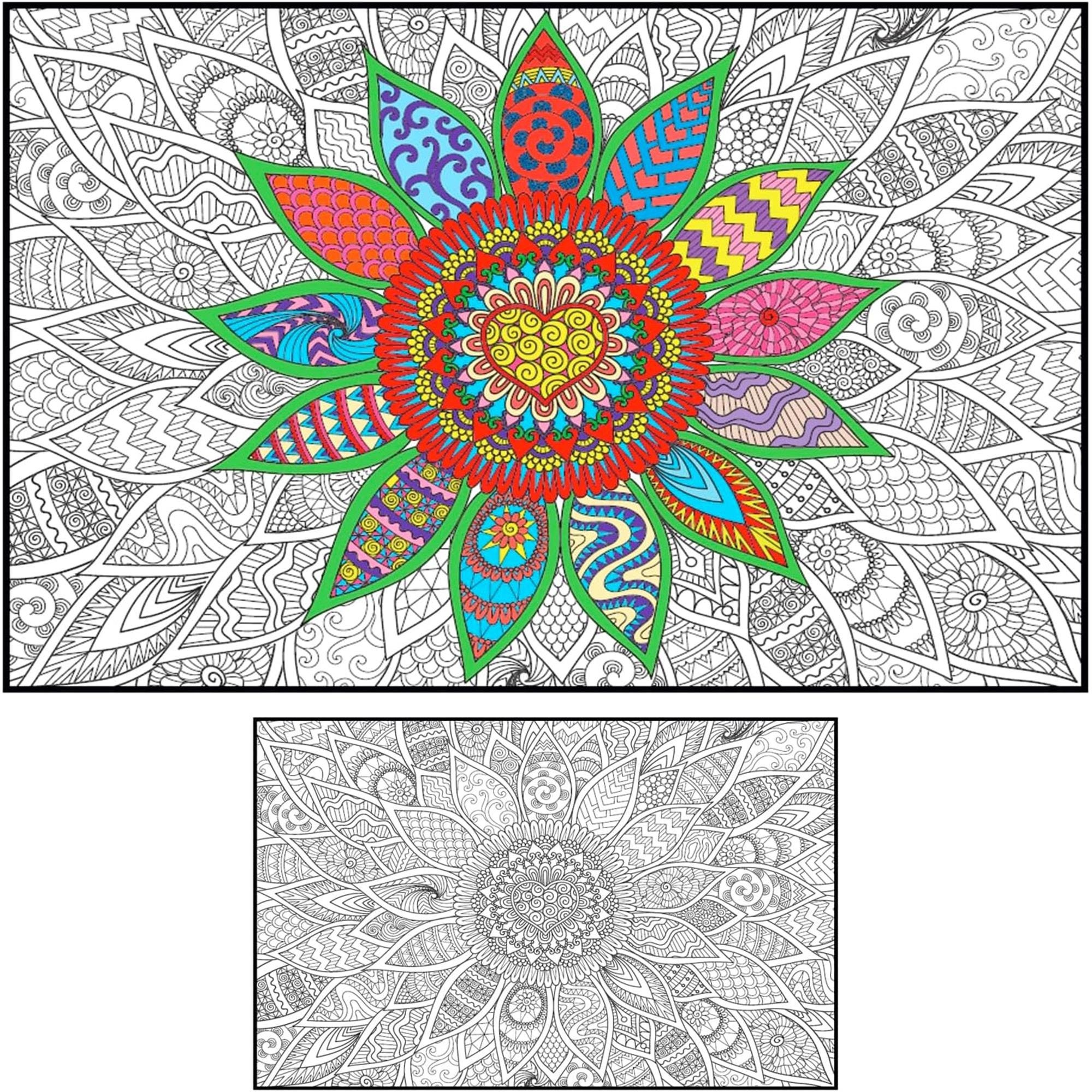 Giant Coloring Posters for Kids, Adults Mandala Elephant Poster Great for  Family Time, Senior Care Facilities, Schools, Group Activities 