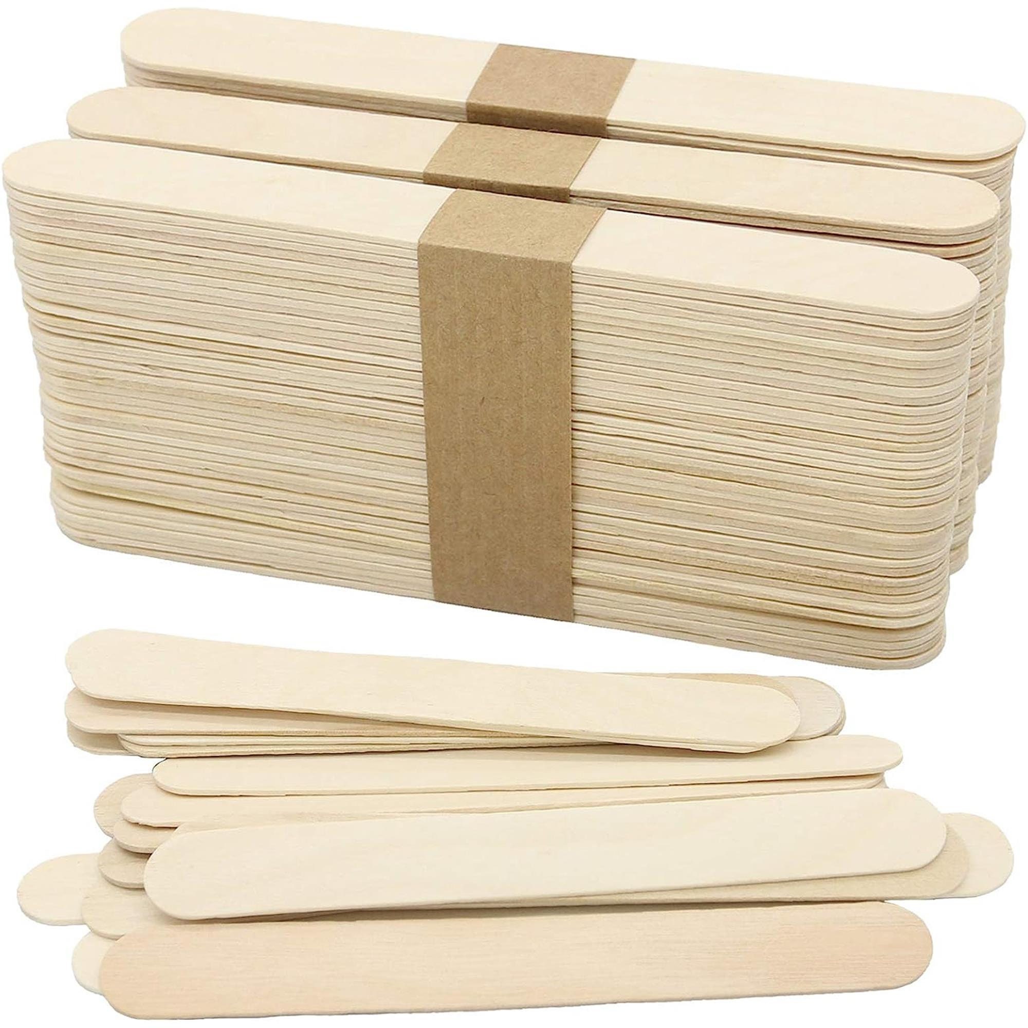 100pcs Large Jumbo Popsicle Craft Sticks 5.9 Inches Ice Cream Sticks Wooden  Garden Label Wooden Waxing Sticks Premium Natural Wood For DIY Crafts And