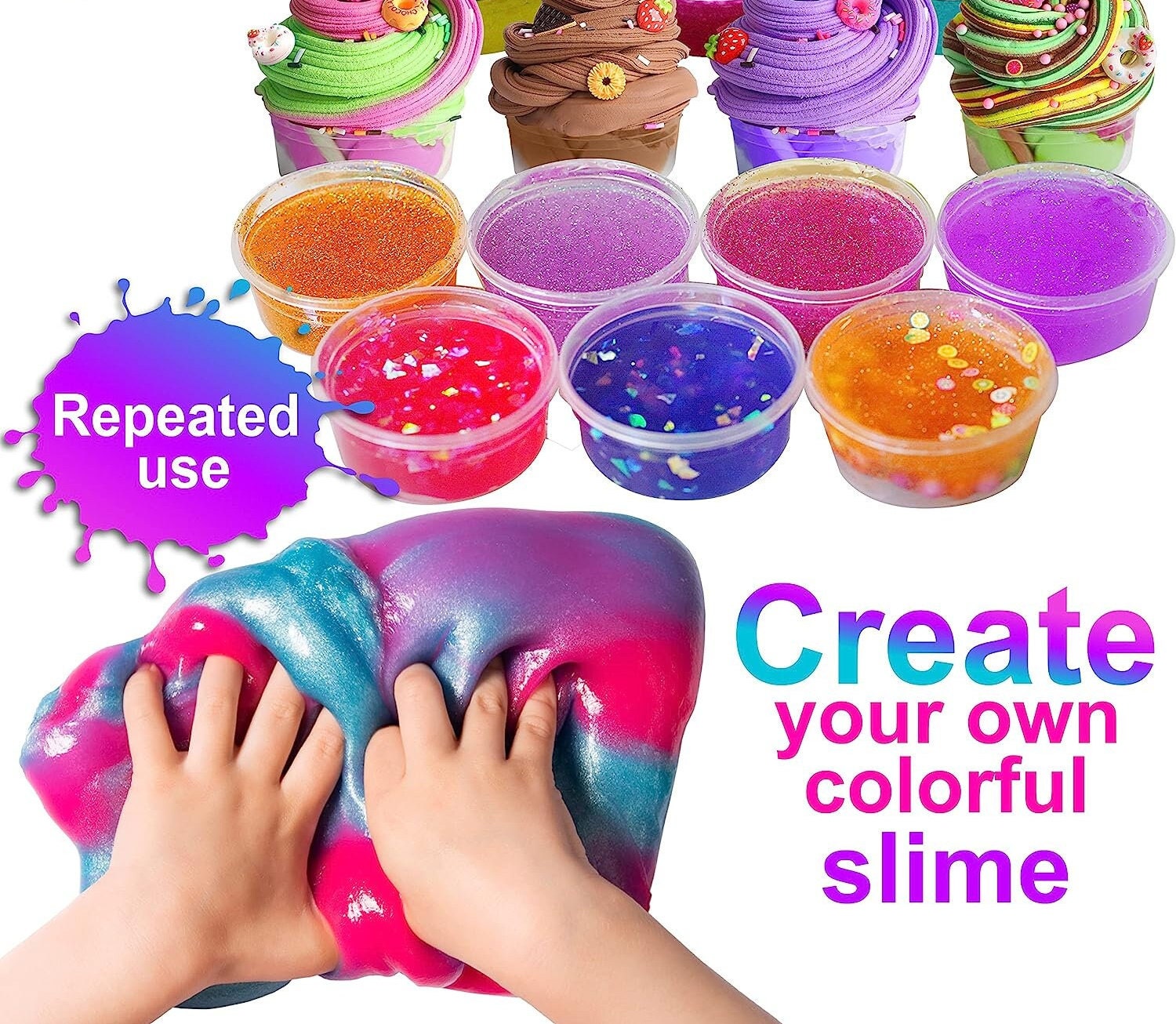 Jumbo Slime Kit. Make 200+ Slimes - Pack of 2 Bottles Slime & Craft Gl