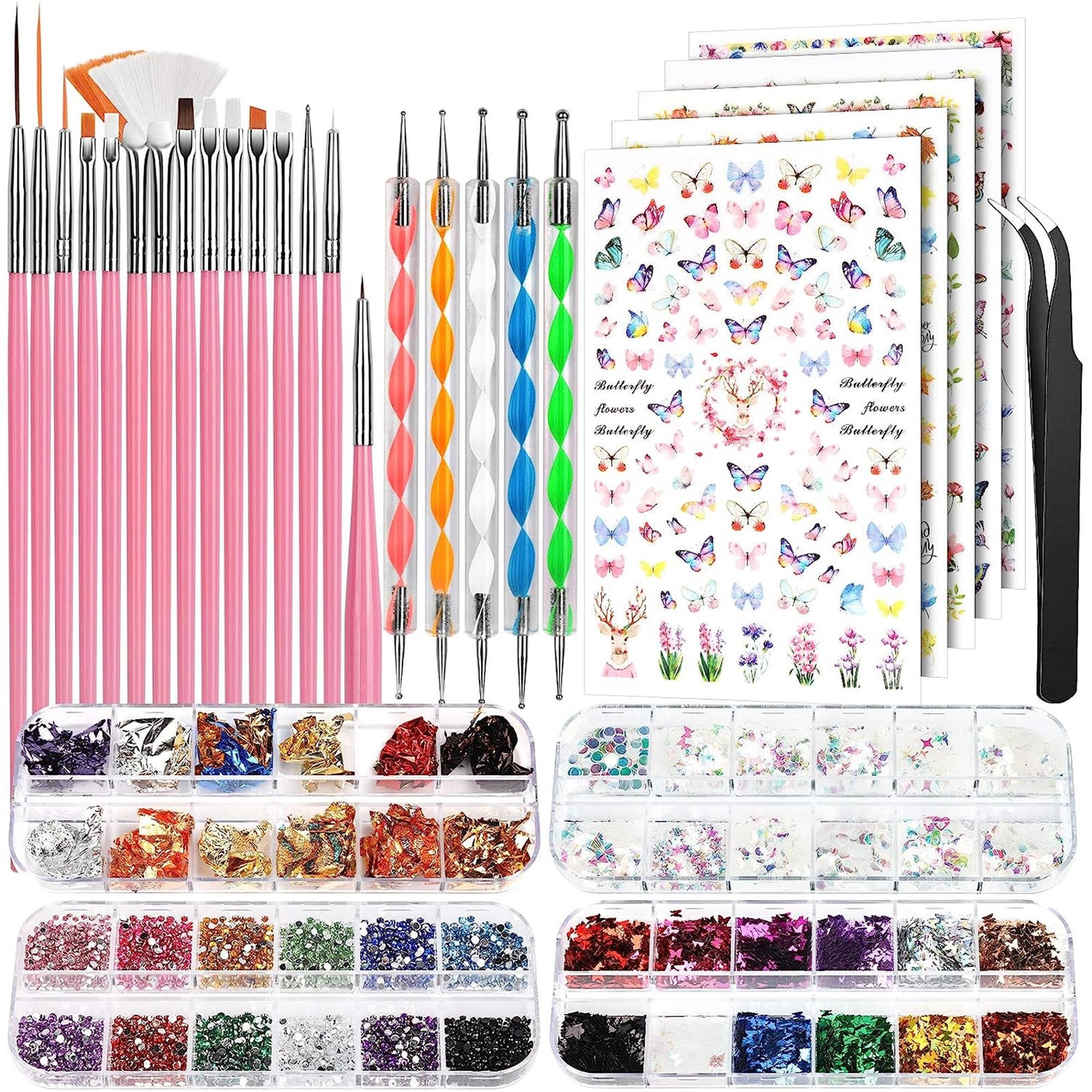 5 x 2 Way Dotting Tool Dotting Pen Marbleizing Tool Nail Art Dotter Set NEW  UK