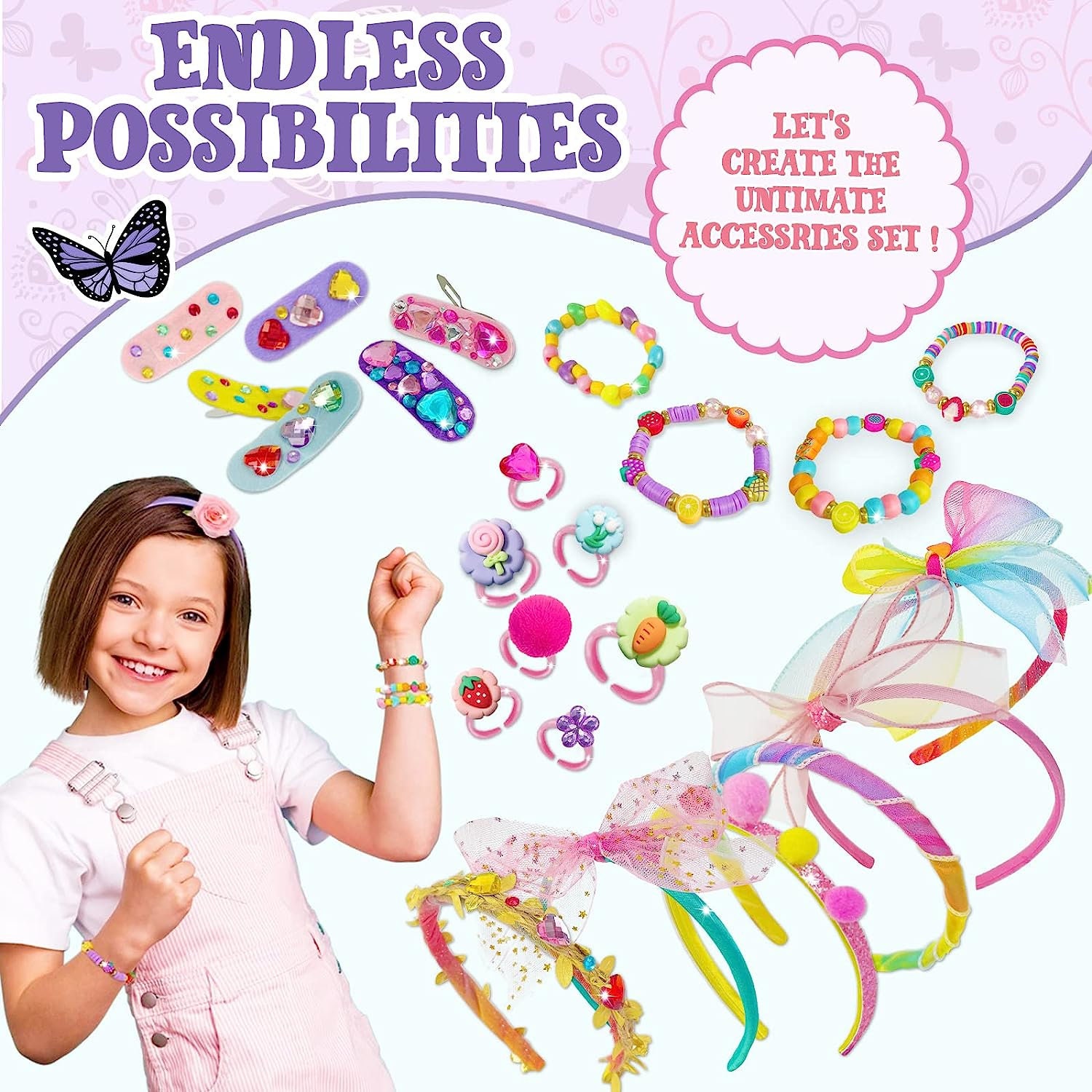  Humerry DIY Headband Making Kit for Girls, Hair Accessories for  Girls Ages 5-12, Make Your Own Fashion Headbands for Kids, Birthday Arts  and Crafts Gifts for 5 Year Old Girls 