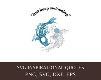 Koi Fish Inspirational Quote SVG Bundle: Commercial Use Graphics (Digital Download)