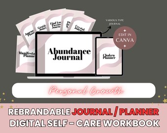 Self-Care Journal Planner: Canva Template Bundle (Digital Download)