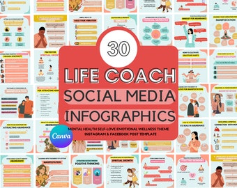Life Coaching Canva Templates: Spirituality Social Media (Digital Download)