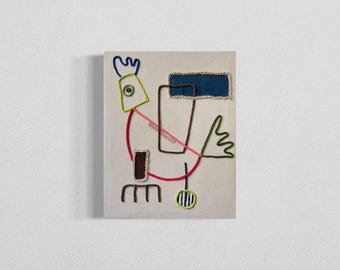 Yarn Rooster Wall Hanging: Hand Woven Embroidery Art (15 x 19 inch)