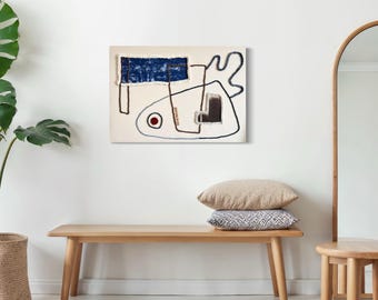 Textured Yarn Wall Art Winter RhythmII Deep Navy & Brown Fiber Art, Modern Coastal Decor