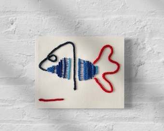 Yarn Fish Wall Hanging: Crochet Art Decor (8x10 inches)