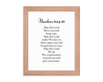 Numbers 6:24-26 The Lord bless you and keep you,  Framed Bible Verse Wall Art, Framed Bible Scriptures, Minimalist Wall Art Decoration