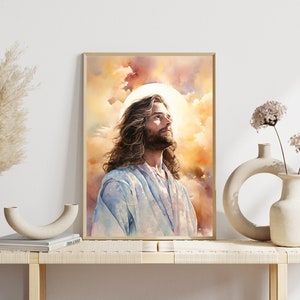 Resurrected Christ Wall Art Christian Home Decor Printable Christian Art LDS Wall Art Jesus Portrait Commercial use