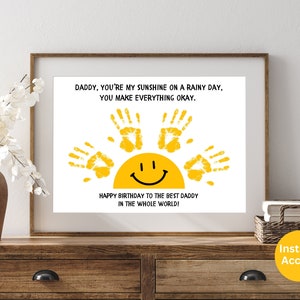 Geburtstagsgeschenk für Papa Handabdruck alles Gute zum Geburtstag Sonnenschein Handabdruck Geschenk für Papa von Kids