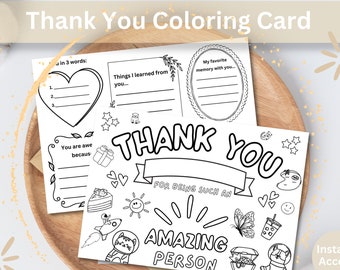 Printable Thank You Coloring Card: Special Thanks Gift (PDF Download)