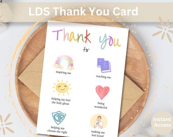 LDS Teacher Thank You Card – Printable Primary Gift