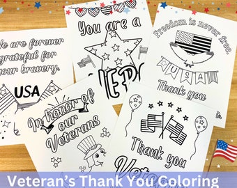 Veterans Day Coloring Pages | Printable Thank You Cards for Kids