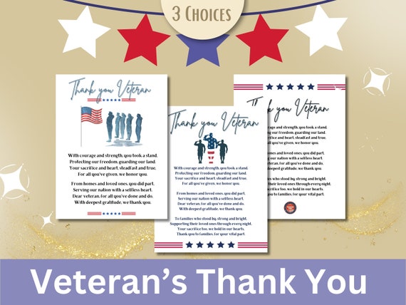 Veteran Thank You Printable, Veterans Day Appreciation Gift, Military Recognition Wall Art, Memorial Day Tribute, Printable Keepsake