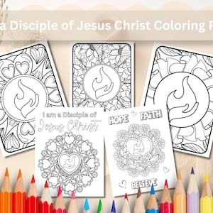 Druckbare LDS ich bin ein Schüler Jesu Christi Malseiten 2024 Jugend Thema Flamme LDS Junge Männer Junge Frauen Digitaler Download