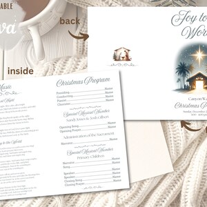 LDS Christmas Sacrament Meeting Program | Editable Canva Template ...