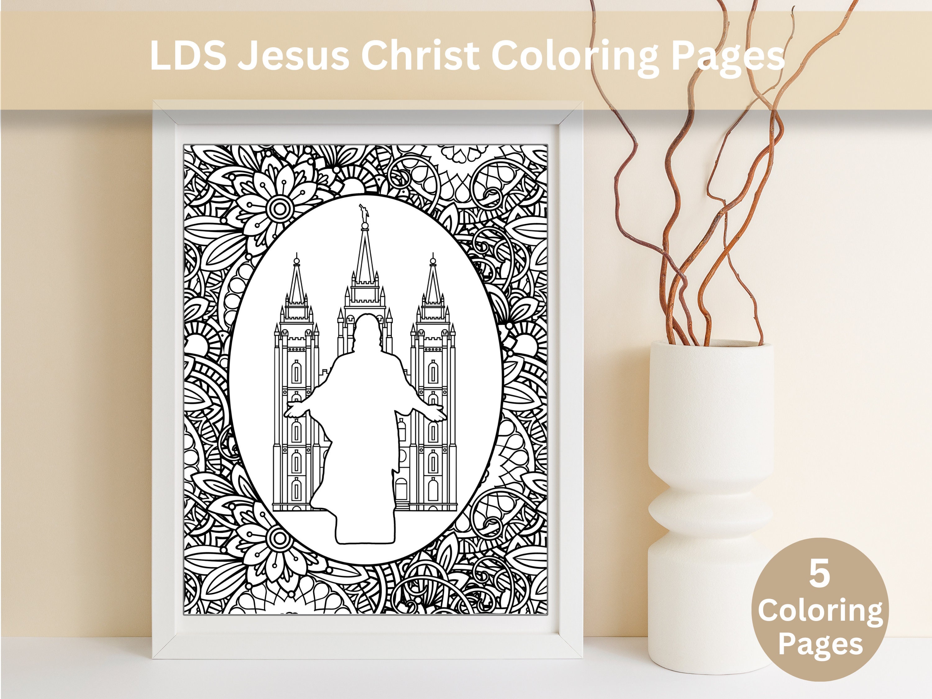 LDS Jesus Coloring Pages Jesus Christ Wall Art Printable Jesus Coloring ...