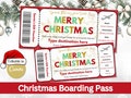 Christmas Boarding Pass Template Printable Editable Plane Ticket Gift Surprise Trip Reveal Digital Download Canva Template