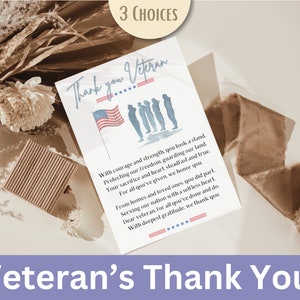 Veteran Thank You Printable, Veterans Day Appreciation Gift, Military Recognition Wall Art, Memorial Day Tribute, Printable Keepsake image 3