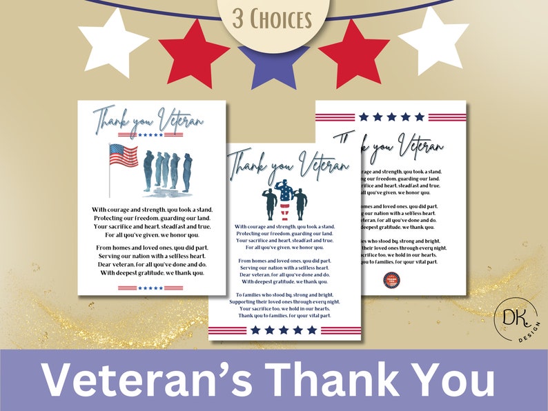 Veteran Thank You Printable, Veterans Day Appreciation Gift, Military Recognition Wall Art, Memorial Day Tribute, Printable Keepsake image 4