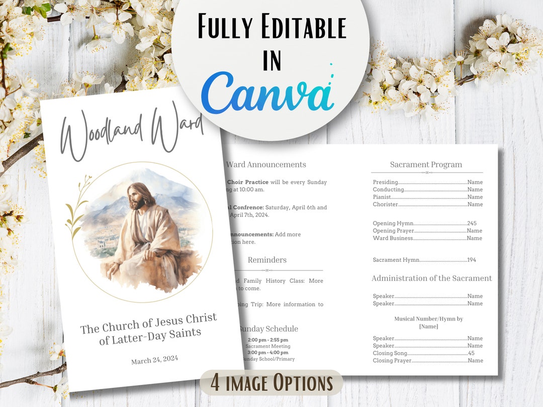 LDS Sacrament Program Template Sacrament Meeting Program Template ...