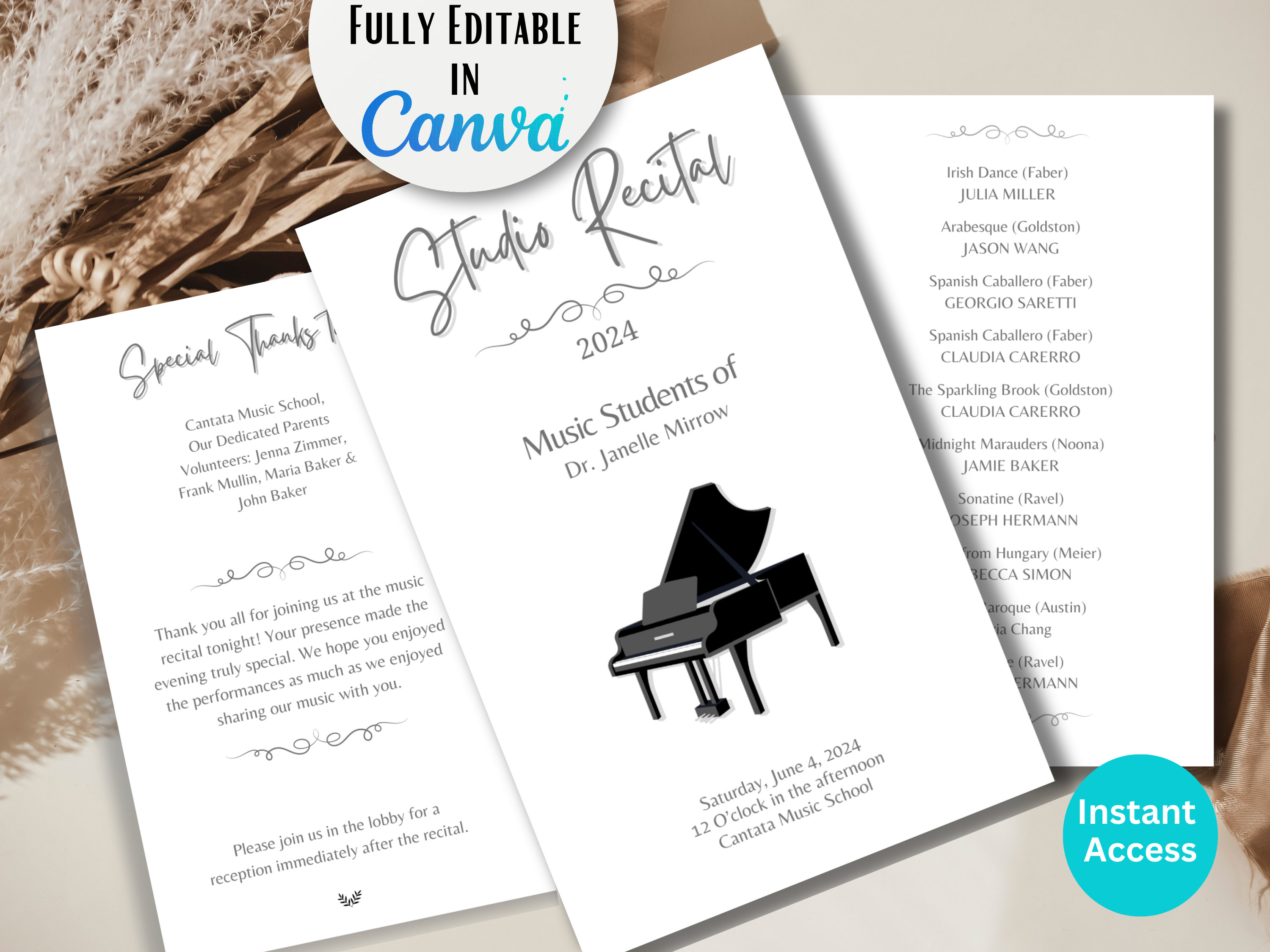Music Recital Program Template Elegant Music Program Template Music Recital Program Template Elegant Music Program Template