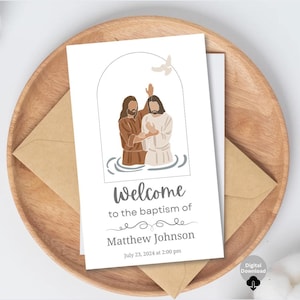 Editable LDS Baptism Program Template | Minimalist Boy & Girl Printable Canva PDF 8.5x11