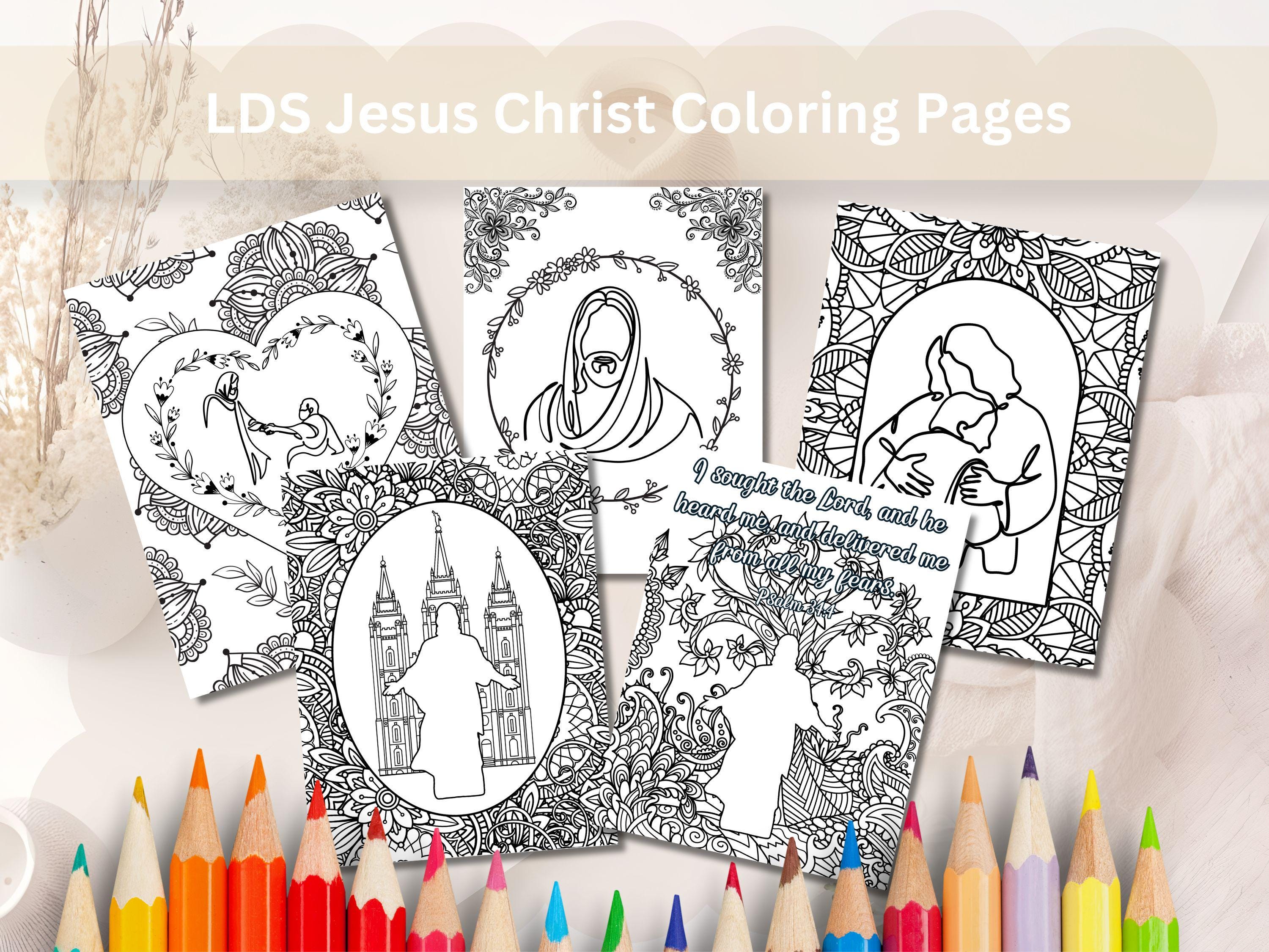 LDS Christ Coloring Pages | Printable Jesus Wall Art for Adults & Youth | 2025 Youth Theme Look Unto Christ | Digital Download