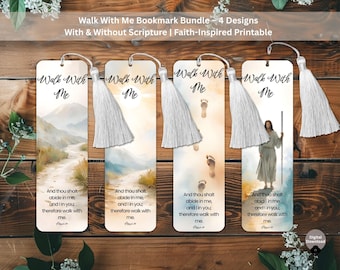 LDS Scripture Bookmarks Printable Set, Faith & Christian Bookmarks for Bible Study, Youth Church Gift, 2026 LDS Youth Theme Walk With Me