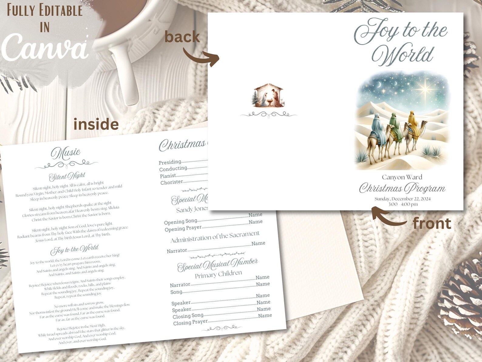 LDS Sacrament Meeting Christmas Program | Printable Canva Template ...