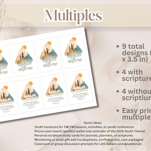 Walk With Me LDS Youth Theme 2026 Poster Bundle | Printable Jesus Christ Wall Art, Handouts & Phone Wallpaper | Digital Download image 7