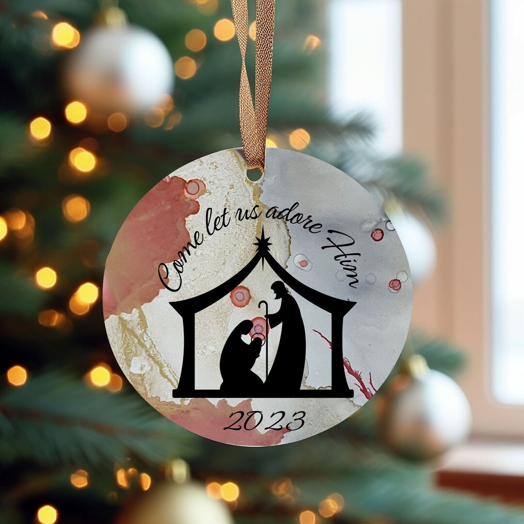 Religious Christmas Tree Ceramic Ornament Christian Christmas Etsy