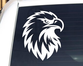 American Bald Eagle Head Sticker Decal Graphic - For Windows, Cars, Windows, Trucks, Laptops, Gifts - Patriotic Sticker Decals