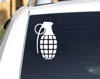 Hand Grenade Decal Sticker Vinyl - Different Colors and Sizes