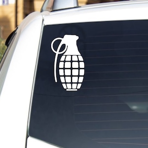 Hand Grenade Decal Sticker Vinyl - Different Colors and Sizes