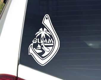 Guam Island Seal Hook Decal Vinyl Sticker - Different Colors and Sizes