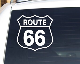 Route 66 Driving Decal Vinyl Sticker - For Windows, Cars, Laptop, Bottles, Etc. - Different Sizes and Colors