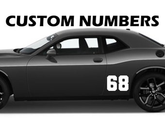 Custom Personalized Number Decal Vinyl Sticker - For Cars, Windows, Bumpers, Etc. Different Colors and Sizes - Different Fonts