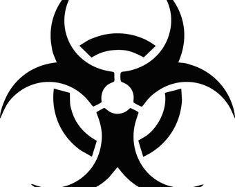 Biohazard Symbol Sign Decal Vinyl Sticker- Different Colors and Sizes