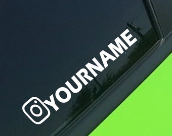 Personalized Custom Instagram Name Vinyl Decal Sticker | Car Window Personalized IG Username - Custom Car Sticker