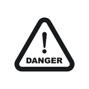 Caution Sign Decal Vinyl Sticker - Different Colors and Sizes