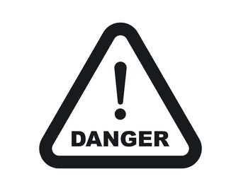 Caution Sign Decal Vinyl Sticker - Different Colors and Sizes