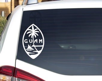 Guam Flag Seal Island Decal Sticker - Different Colors and Sizes