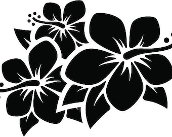 Hibiscus Flower Island decal vinyl/ different colors and sizes/ fast shipping