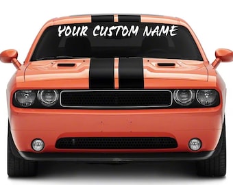 Custom Text Windshield Banner Vinyl Decal Sticker | Car Window Banner Personalized Name