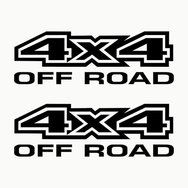 4x4 Off Road 4WD Decal Vinyl Sticker 2 Pack - Different Colors and Sizes