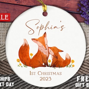 Personalized First Christmas Name Ornament, Custom Baby&#39;s First Christmas Keepsake, Girl Ornament, Christmas Decoration, Santa Claus Gift